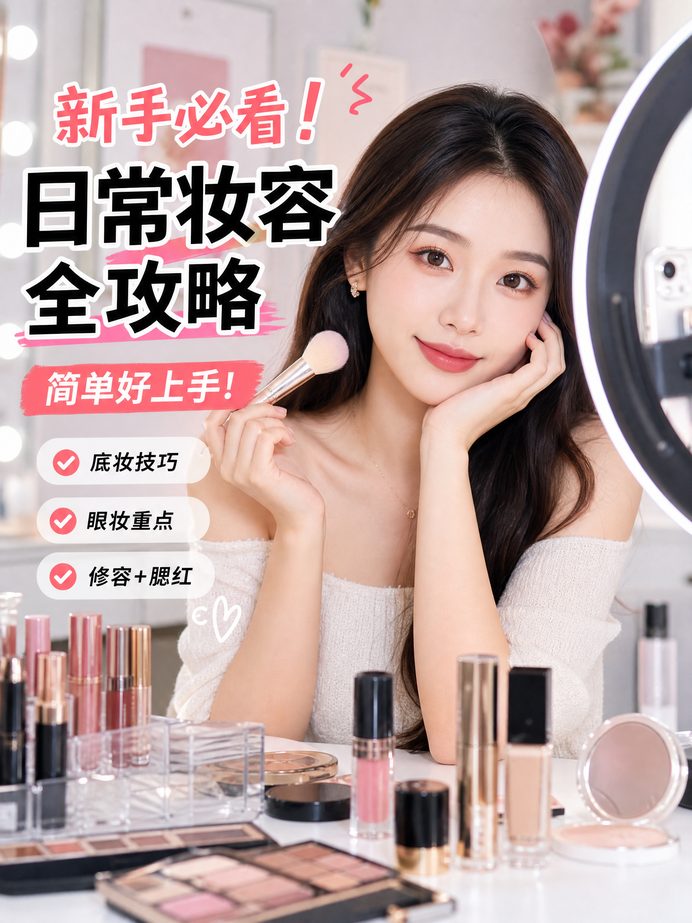 ai去衣美妆视频教程-日常妆容全攻略